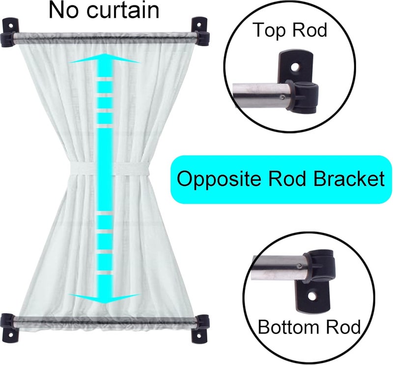 YYST Type A 16" to 28" Swivel End Curtain Cafe Sash Rod,Petite, Petite Café Sidelight Rods W Screws (black-2) - Image 3
